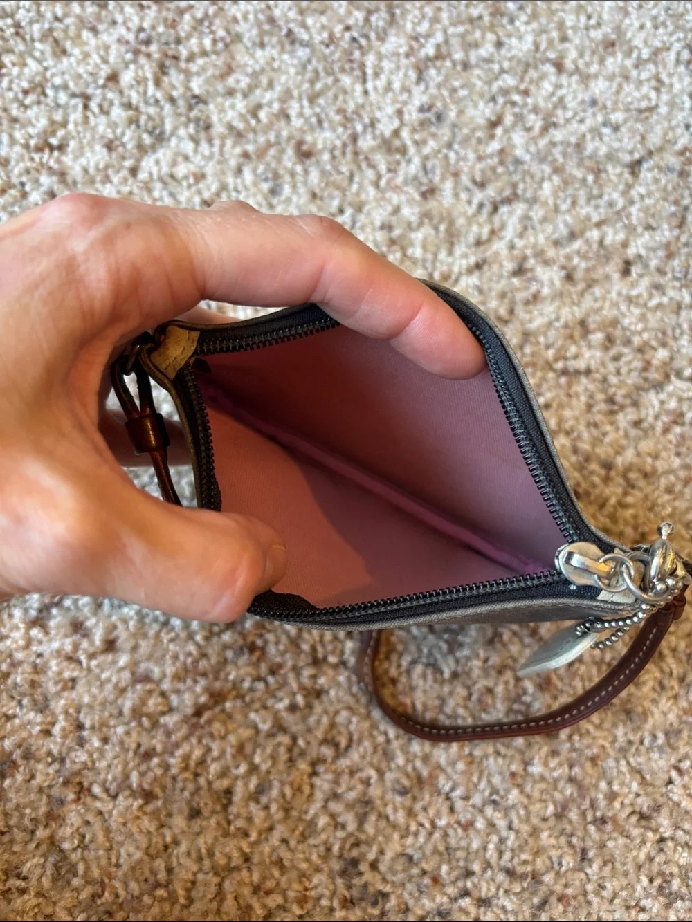 Coach Canvas Two-Tone Wristlet